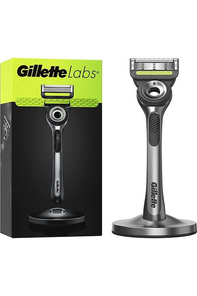 Gillette Labs Men's Razor + 1 Razor Blade Refill, with Exfoliating Bar, Includes Premium Magnetic St