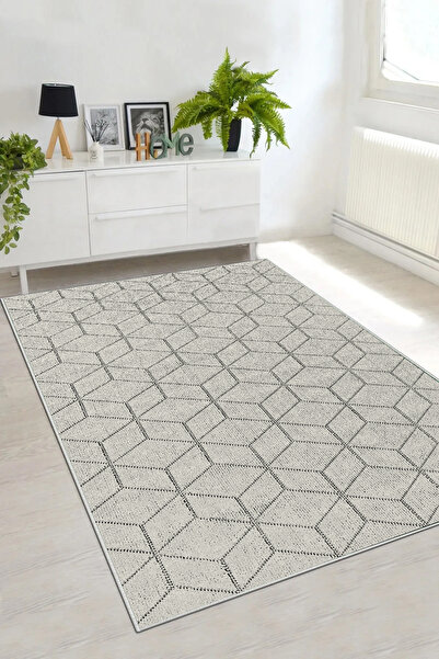 df home Salon Halısı Geometrik İskandinav Toz Tutmaz Dijital Baskı Yıkanabili...