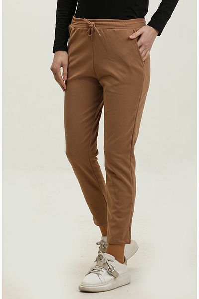 sefamerve 0319-02 Model Milk Coffee Scuba Crepe Classic Παντελόνι
