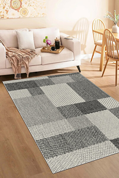 df home Salon Halısı Geometrik İskandinav Toz Tutmaz Dijital Baskı Yıkanabili...