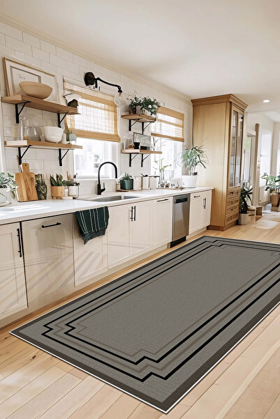 Evimle Makinede yıkanabilir kaymaz taban leke tutmaz mutfak halısı salon halı...