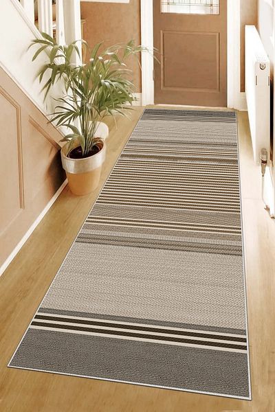 Hülya Home Digital Printed Cutting Runner - Washable Non-Slip Base, Doorway Entrance Carpet 3330