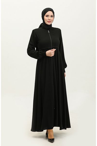 sefamerve Μαύρο Mevlana Ferace - Δαντελένια λεπτομέρεια, Μοντέλο 5069-01