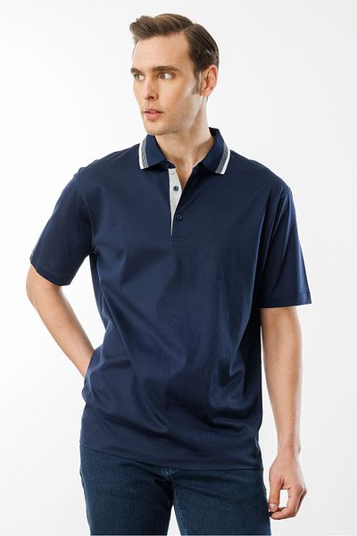Desen Triko Erkekler Poloshirt Тениска Mor Merserize