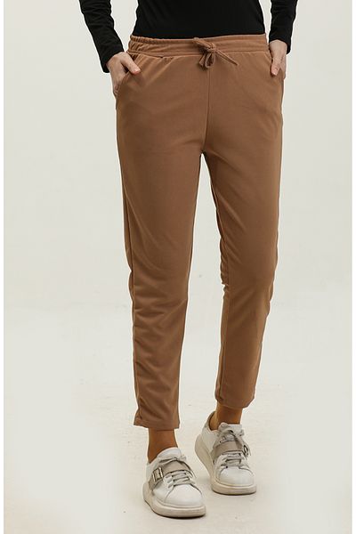 sefamerve 0319-02 Model Milk Coffee Scuba Crepe Classic Παντελόνι