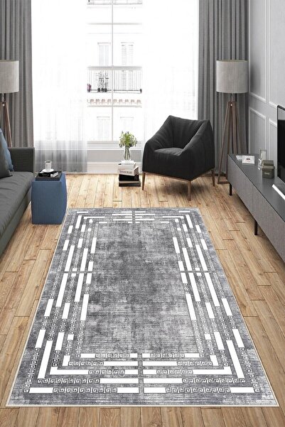 df home Dijital Baskı Yıkanabilir Kaymaz Taban Salon Halısı Mutfak Halısı Kor...