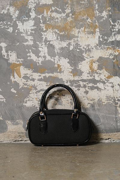 Çantacımstore Women's Straw Look Mini Tote Bag Plain Black 2