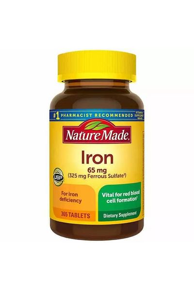 Nature Made Iron 65 Mg 325 Mg Ferrous Sulfate 365 Tablets