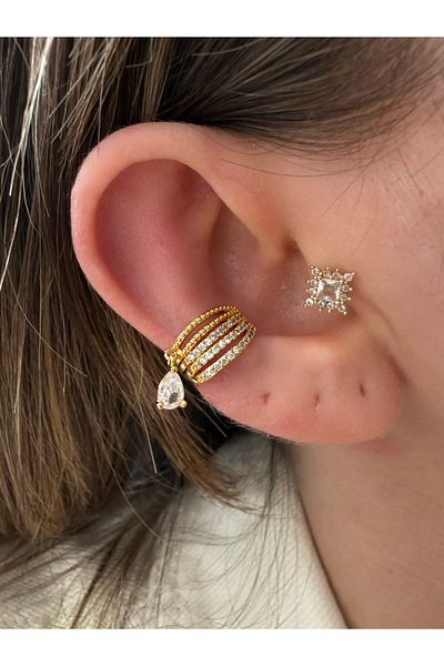 Pinery Jewels Zircon Drop Stone Dangle Cartilage Earrings