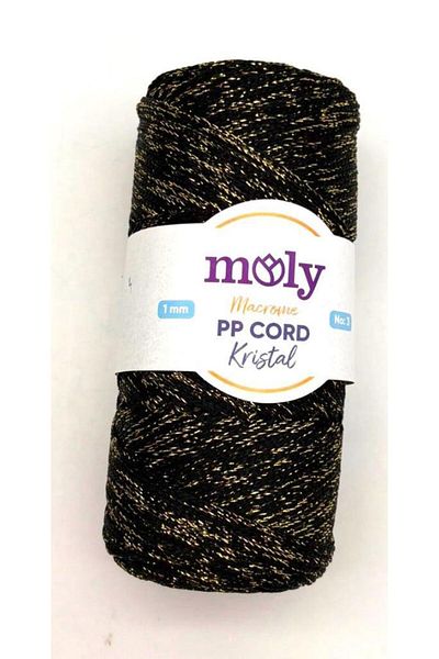 angel çanta aksesuar Angel Τσάντα Αξεσουάρ Moly Yarn 200 Gr Γυαλιστερή Πολυεστέρ Makrome No:004 (Χρυσό Γυαλιστερό σε Μαύρο)