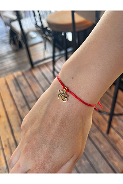 Miltonia Ra Gözü 925s Gümüş Kırmızı İp Bileklik