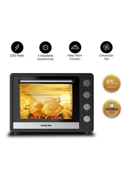 Nikai Electric Oven, Adjustable Temperature, 4 Stages Heating, 60-Min Timer, High-Efficiency SS Heating, R