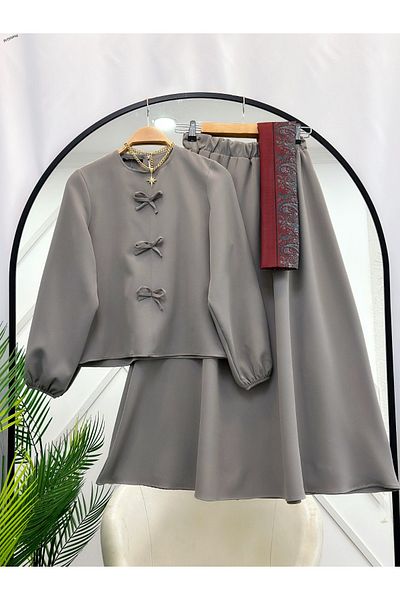 YEDİLALE Skirt Suit with Bow