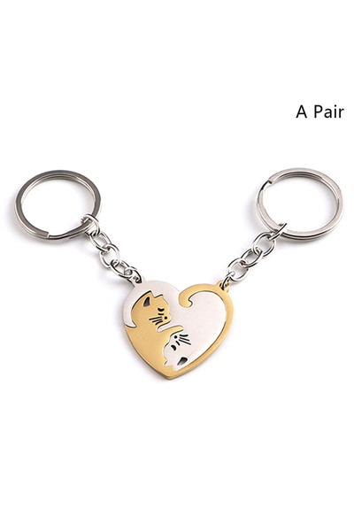 Choice1 سلسلة مفاتيح A4 لطيفة على شكل قطة مزينة بقطع فنية مبتكرة على شكل قلب ...
