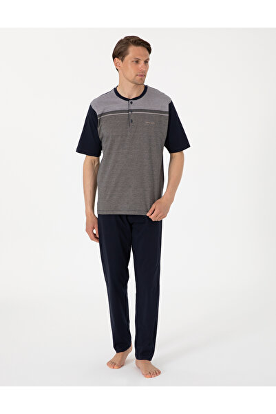 Pierre Cardin Kahverengi Kısakol 3'lü Jakarlı Pijama Takımı 50314446-VR135