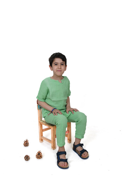 Enhitbaby Двуслоен муслин, детски муслинови панталони харем, 100% памук, еластична талия