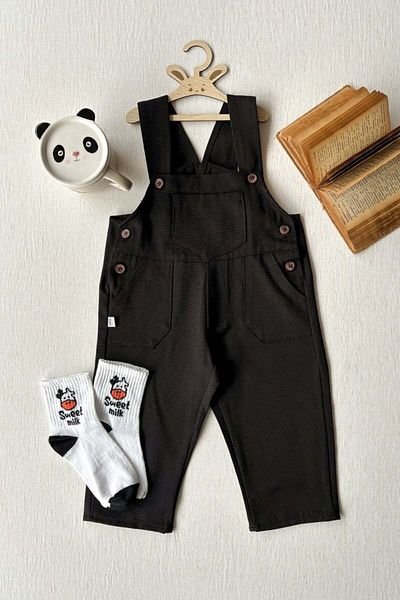 Ceylan Otantik Black Duck Linen Salopet Kids Jumpsuit