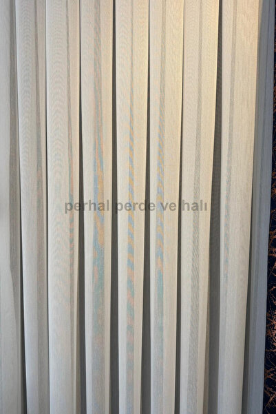 perhal perde ve halı Patternless Vakko Bamboo Plain Patterned 1-2 Sparse Pleat Tulle Curtain, Not Wrinkled Tulle Curtain with Lead on the Hem