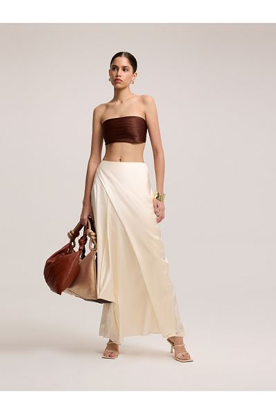 BAQA Cream Silk Skirt