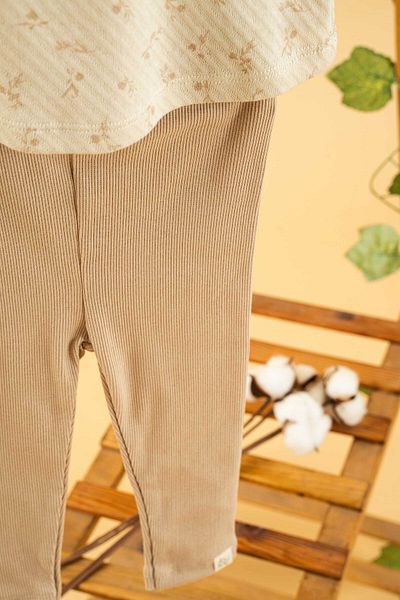 bombe Baby Kids Natural Cotton 2-Piece Tights Set Bottom Top Set Comfortable Set