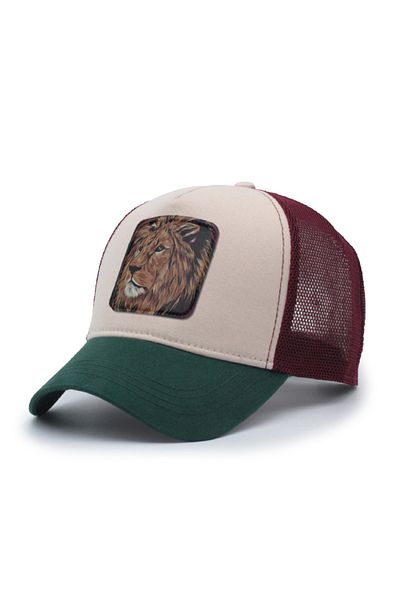 Trucker Aslan 2 Model Interchangeable Emblem Mesh Hat Green Beige Claret Red