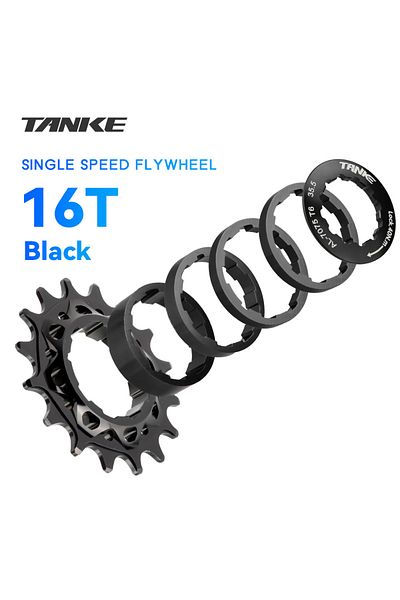 TANKE 16T black TANKE-Single Speed Flywheel Conversion Kit,18T,HG Cassette Cog,MTB Road Bike Sprocket for