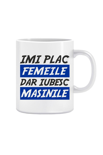 OEM Cana albă personalizată „I LOVE CARS”, INOVATIX®. 330 ml
