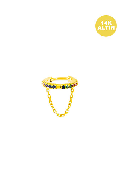 KURSHUNI Tamtur Helix Hoop 8,0 mm (18 Gauge), 14KAltın Kıkırdak Küpe/Piercing