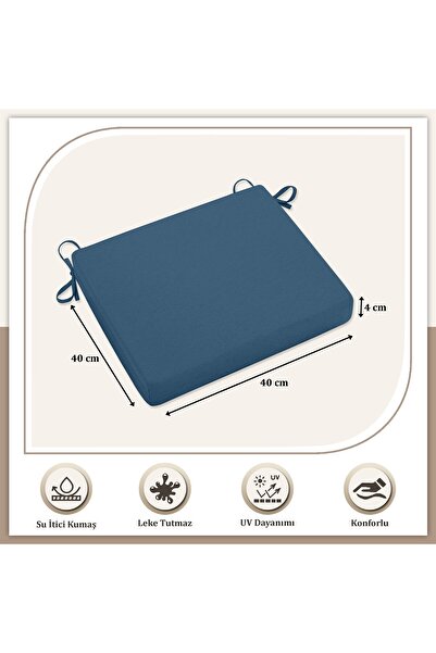 Evim Canvas Одинарний чохол для стільця, не промокає, не залишає плям, на блискавці та шнурку, 40 x 40 см