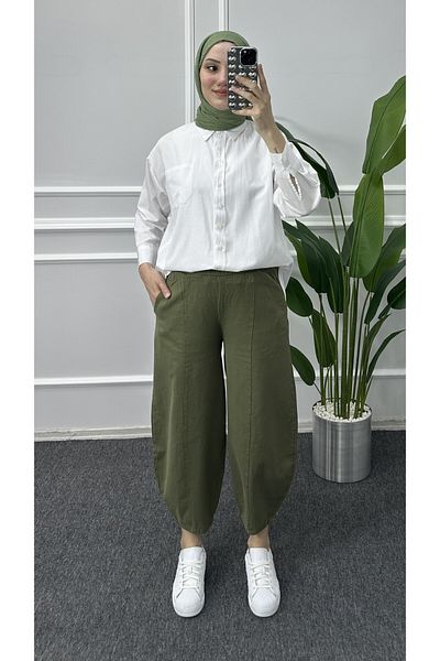 bybaharoz Linen Balloon Trousers