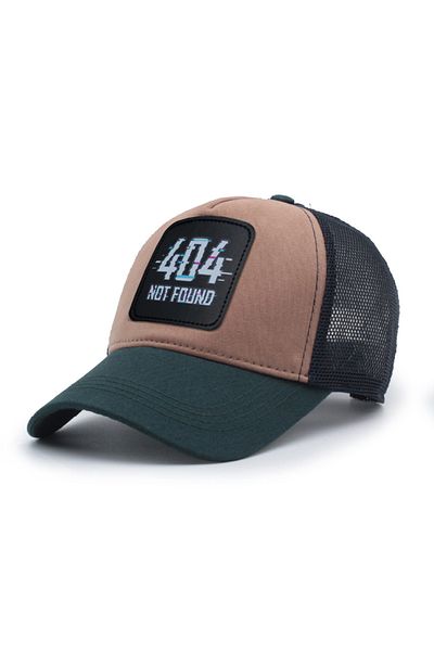Trucker 404 Not Found Model Changeable Emblem Mesh Cap Green Brown Navy Blue