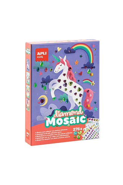 Apli Kids Joc educativ Mozaic cu diamante colorate, Lumea Feerica, Apli, 276 piese, +4 ani