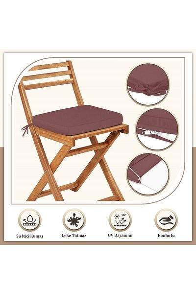 Evim Canvas 6-Piece Dusty Rose Liquid Proof Stain Resistant Zippered Lace Chair Cushion 40 X 40 cm