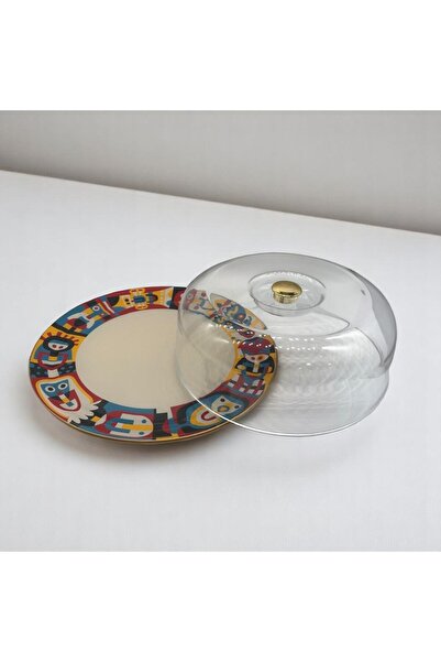 MEVLANA BAZAAR Ceramic Patterned Round 2 Piece Fan Set