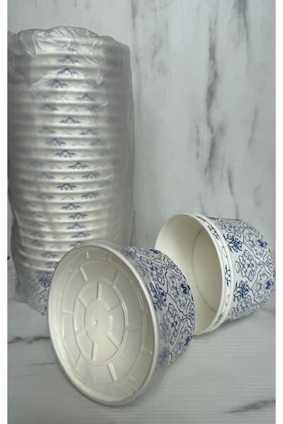 maycup 14 Oz Şeffaf Kapaklı Karton ÇORBA-AŞURE KASESİ 50 Adet Maycup