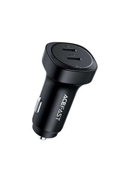 Acefast شاحن سيارة 72 واط، منفذي USB من النوع C، PPS، توصيل الطاقة، شحن سريع 3.0، AFC، FCP (أسود B2)