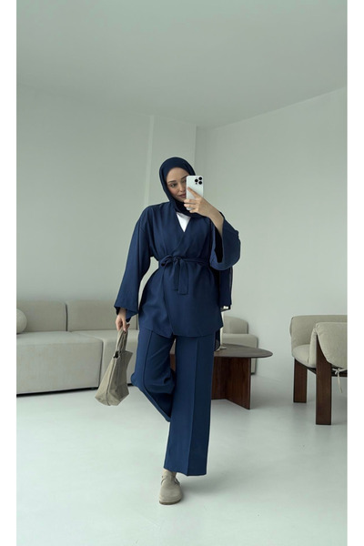 My Blog Σετ κιμονό με γραβάτα Navy Blue - 8685