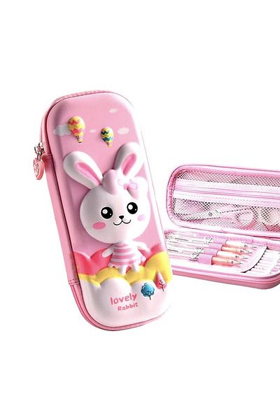 Empria 3d Pencil Case, Compartmentalized, Embossed Images, Zipper Closure, For School And Kindergarten