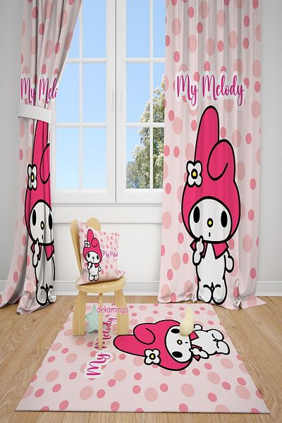 dekomingo MY MELODY 2 Wings Baby and Children's Room - Background Curtain