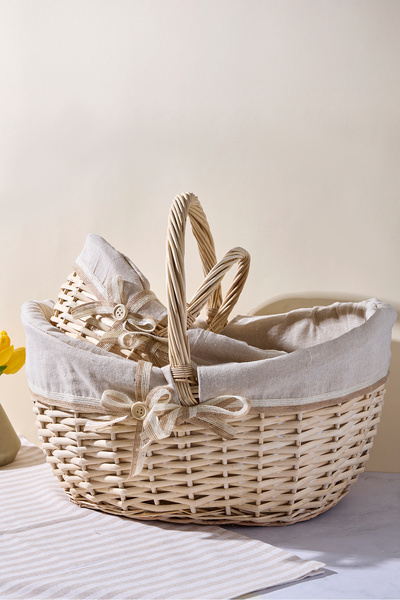 Perotti سلة نزهة ومنظم من ساليس ويكر مكونة من قطعتين