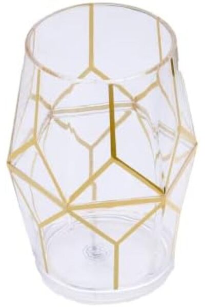 ALSAIF Nova Acrylic Cup Set With Silk-screen Print, , Pack Of 6, Gold