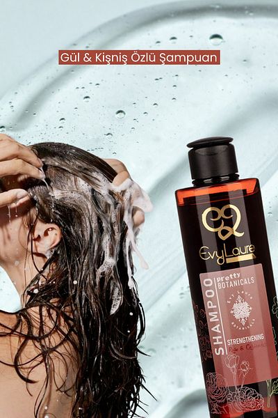 EvyLaure Rose and Coriander Extract Shampoo - Anti-Dandruff & Moisturizing Botanicals - 225 ml
