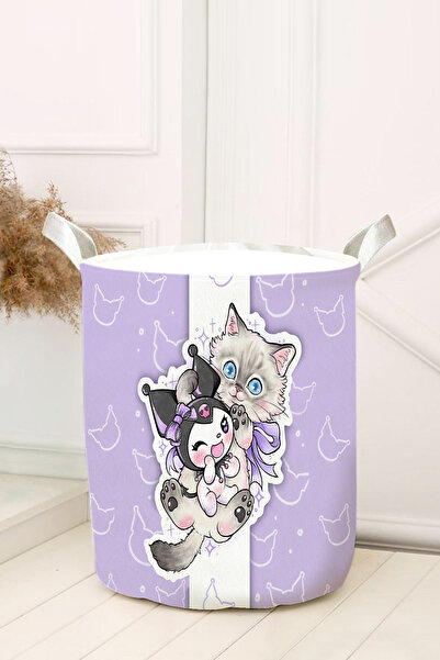 dekomingo سلة ألعاب لغرفة الأطفال والرضع من كورومي مع قطة