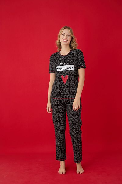 Lavint Homewear Dot Patterned Cotton Lycra Pajama Set