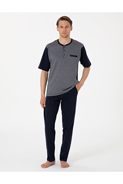 Pierre Cardin Lacivert Kısakol 3'lü Jakarlı Pijama Takımı 50314443-200