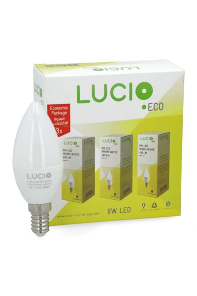 LUCİO لمبة LED موفرة للطاقة وخالية من الوميض، 3 قطع، 6 وات، 37 × 101 مم