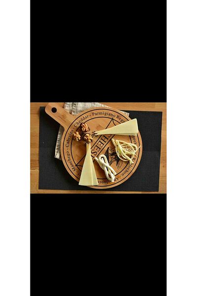 EFNAN Bamboo Asıago Cheese Presentation Plate Large Size