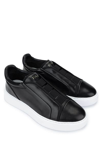 FABI Men's Genuine Leather Black Sneakers & Sports Shoes