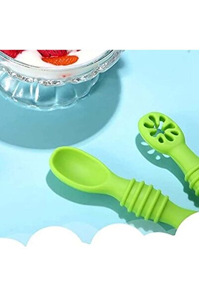 Empria Set 2 pre-lingurite diversificare bebelusi, Faza 1 + Faza 2, silicon alimentar, Empria, Verde