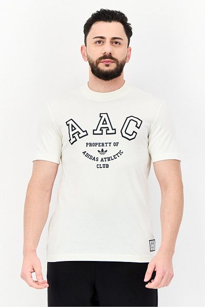 adidas Men Sportswear Fit Short Sleeves Outdoor T-shirt, Off-white